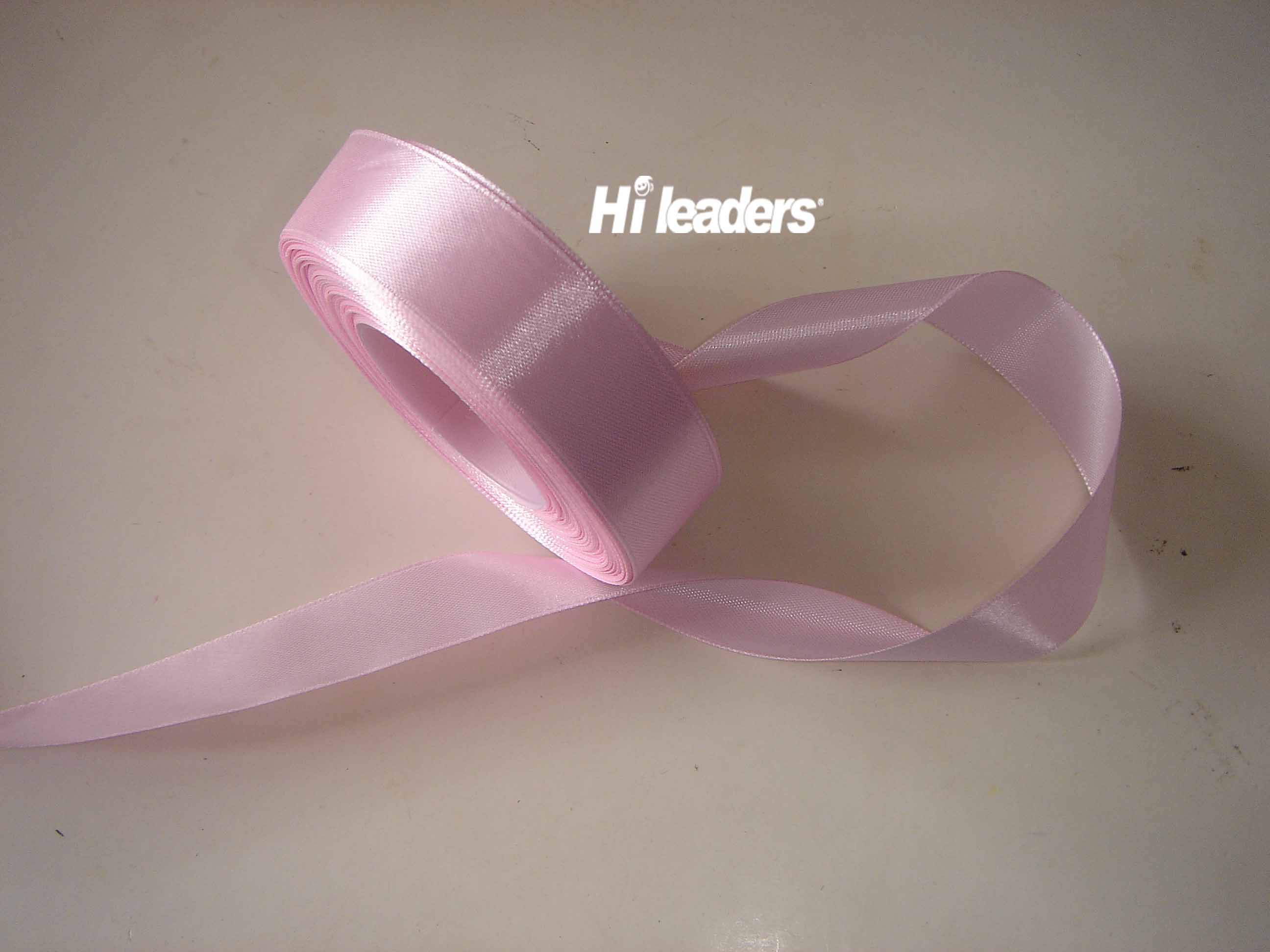 Decorative  Pink color polyester satin ribbon